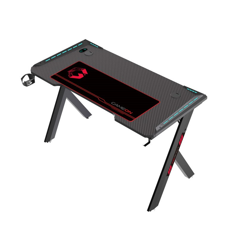 GAMEON Hawksbill Series RGB Flowing Light Gaming Desk - Black