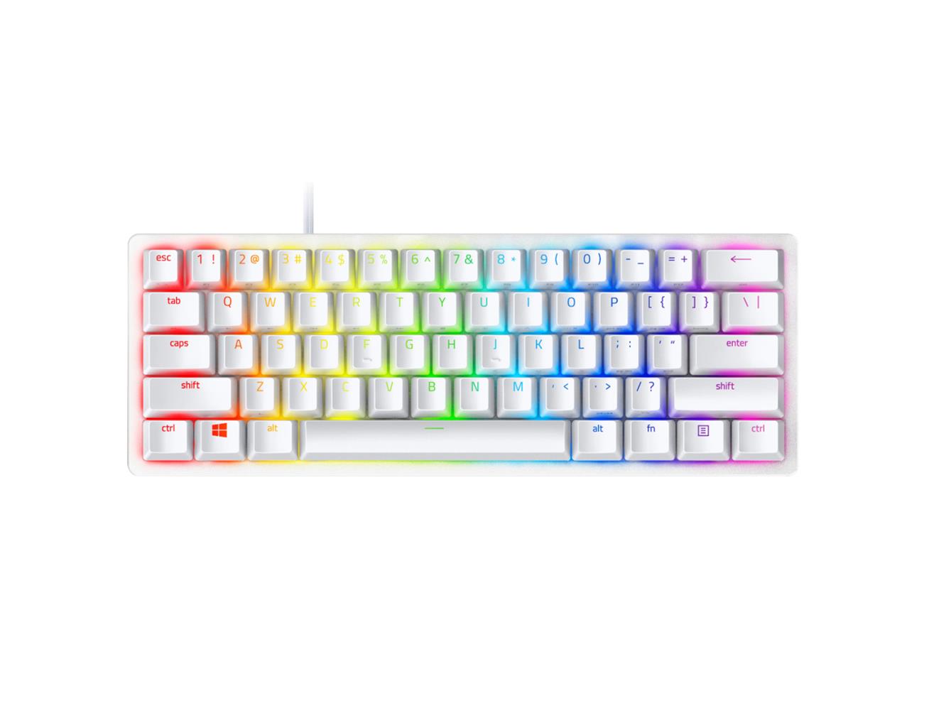 Razer Huntsman Mini Gaming Keyboard, Clicky Optical Switches - Chroma RGB - PBT Keycaps - Mercury White
