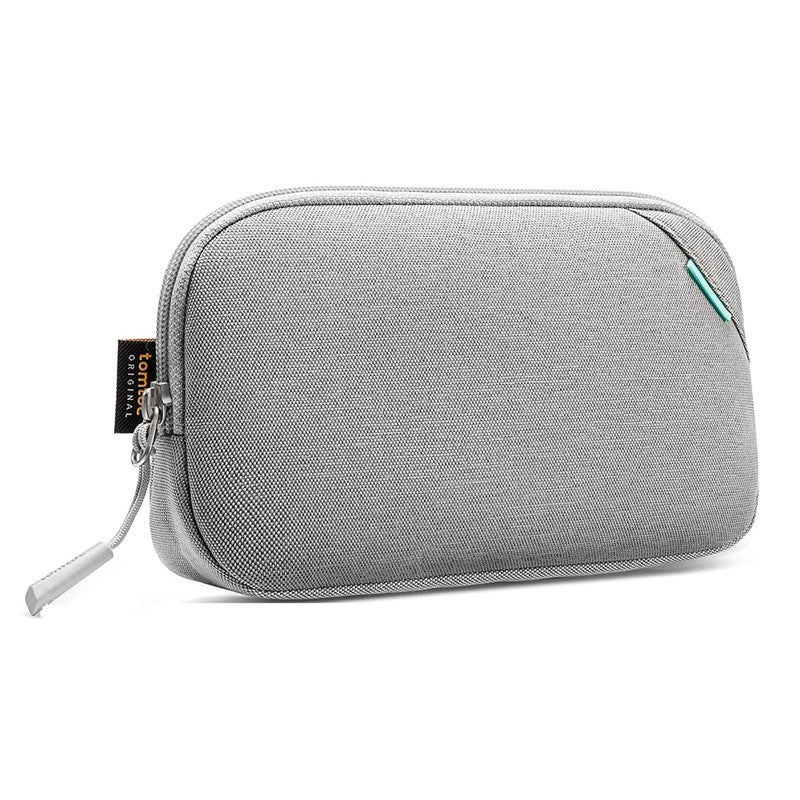 Tomtoc Recycled Portable Storage Pouch Bag Case Accessories Organizer Compatible with Laptop Charger, Mouse, Cables, Hub, Power Adapter, Power Bank, Toiletries, Cosmetics, Personal Items, Grey