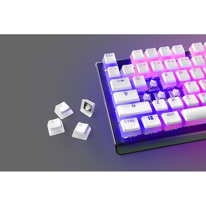 ستيل سيريز أغطية المفاتيح ذات اللقطة المزدوجة العالمية PBT - أغطية مفاتيح للوحة مفاتيح الألعاب الميكانيكية - أبيض أمريكي