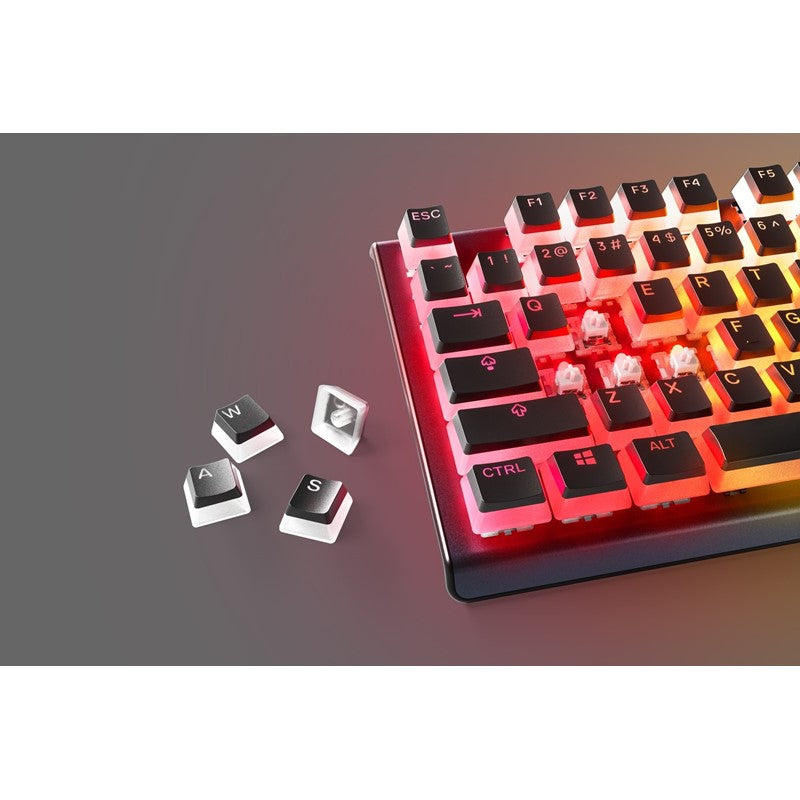 ستيل سيريز أغطية المنشور من ذات اللقطة المزدوجة العالمية PBT- أغطية مفاتيح للوحة مفاتيح الألعاب الميكانيكية - أسود اللغة الانجليزية
