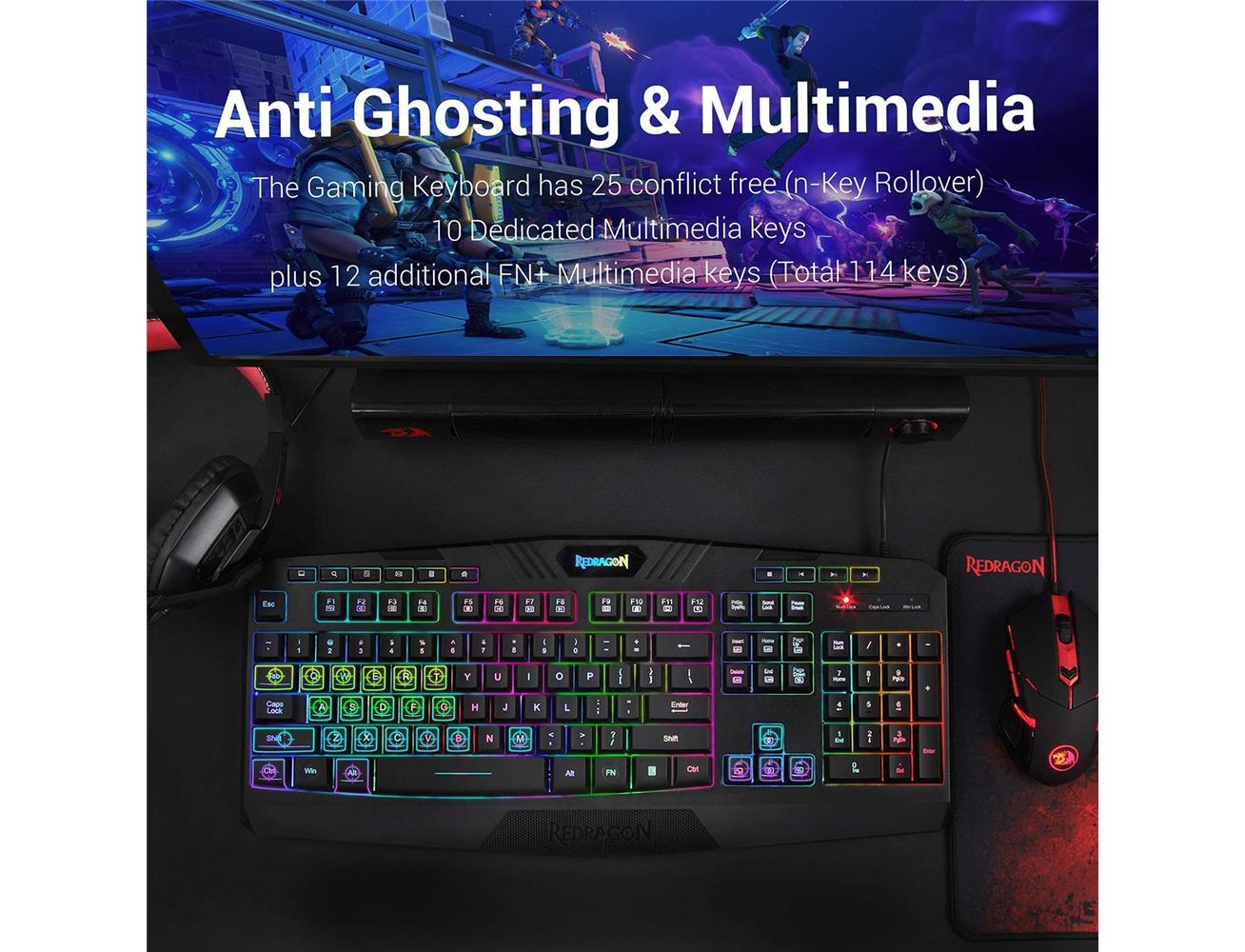 I5 GAMING PC, i5-12400F, RTX 3060Ti - 8GB with Redragon S101 PC Gaming Keyboard and Mouse Combo, Mousepad, Headset with Mic