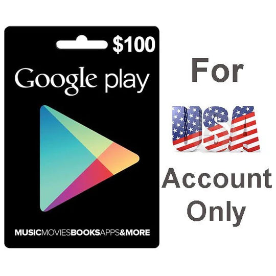 Google Play Card 100$ for USA Account Only - Delivery by Email