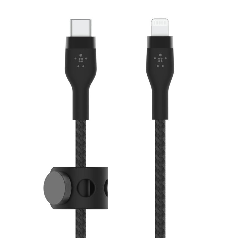Belkin Braided Silicone Lightning To Type-C Cable, 1 Meter, Black