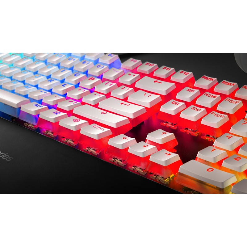 SteelSeries Prism Caps Universal Double Shot PBT Keycaps For Mechanical Gaming Keyboard - White US