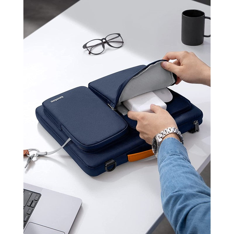 Tomtoc Versatile A42 Laptop Shoulder Bag 14.2 inch - Navy Blue