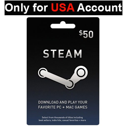 Steam Wallet Gaming Card 50$ - Only for US Account