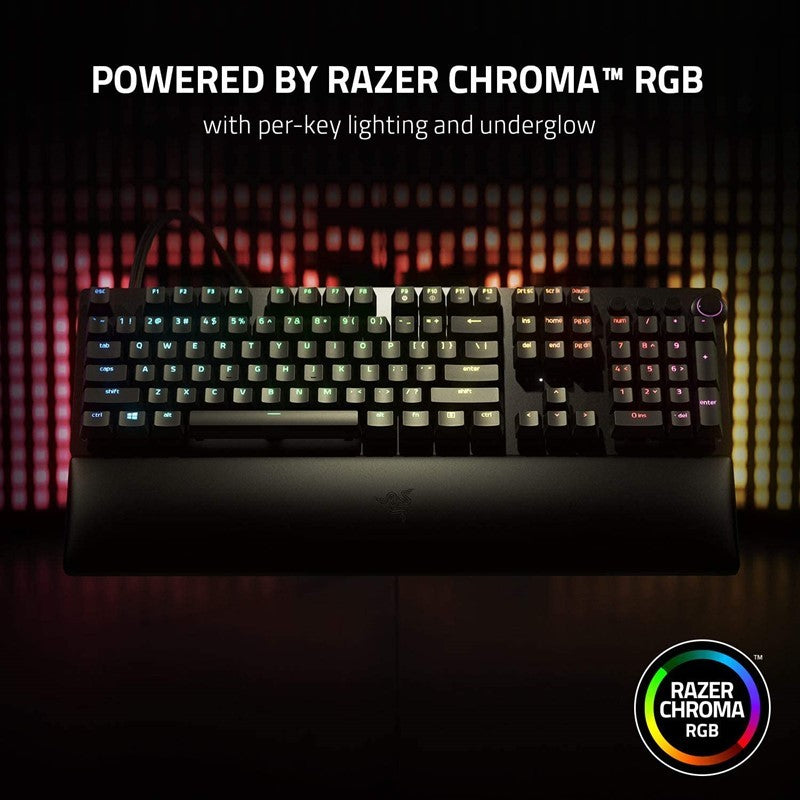 Razer Huntsman V2 Analog RGB Wired Gaming Keyboard with Analog Optical Switches (Purple) Black - (UK Layout)