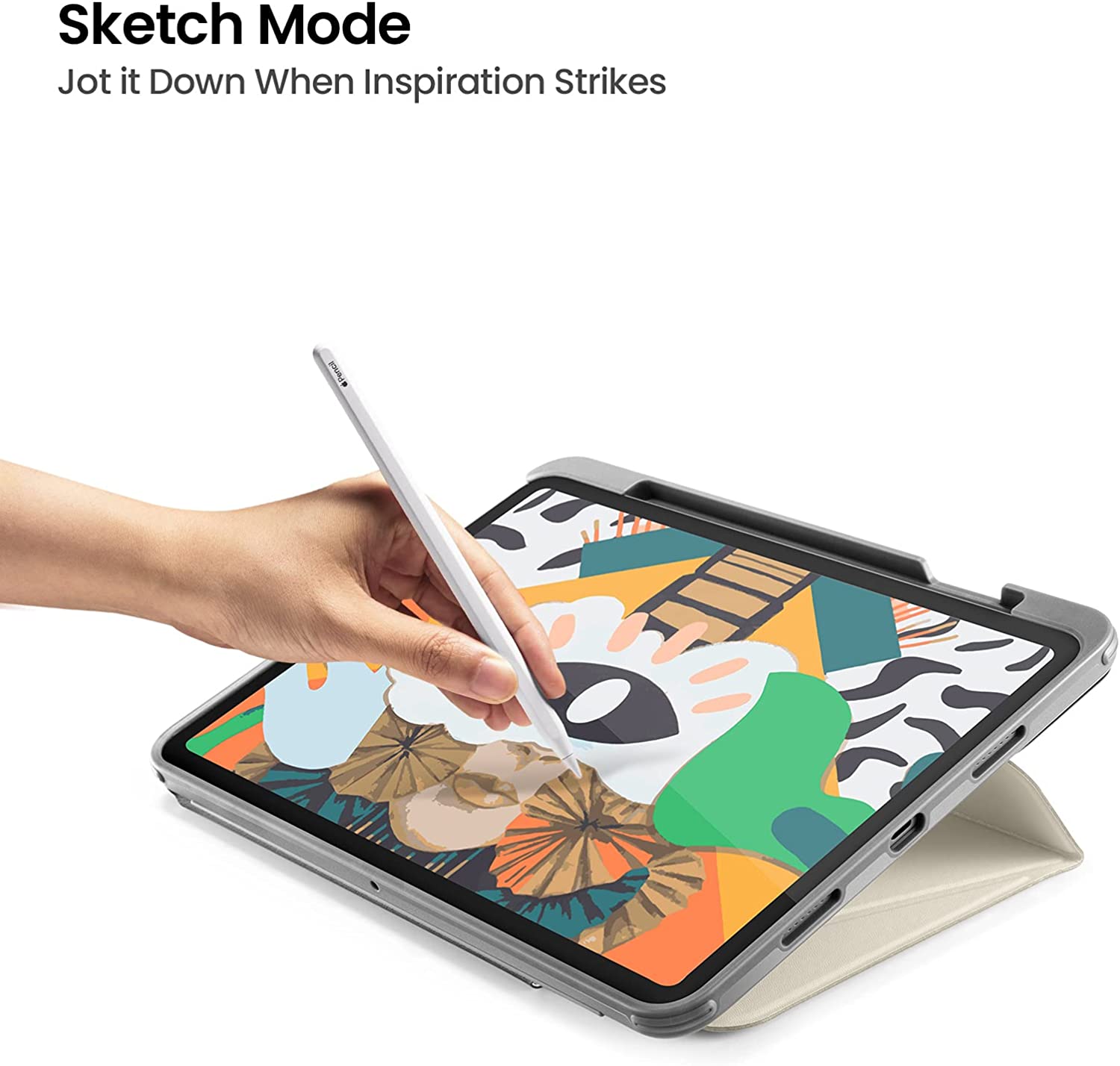 Tomtoc Inspire-B02 iPad Mini Tri-Mode Case 8.3 inch - Ivory White