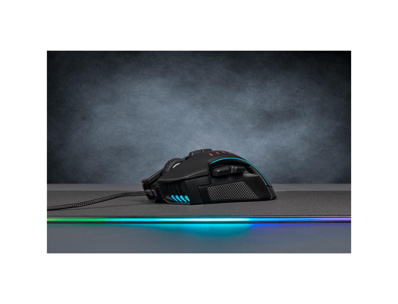 Corsair GLAIVE RGB PRO, Optical 18000 DPI Gaming Mouse - Black