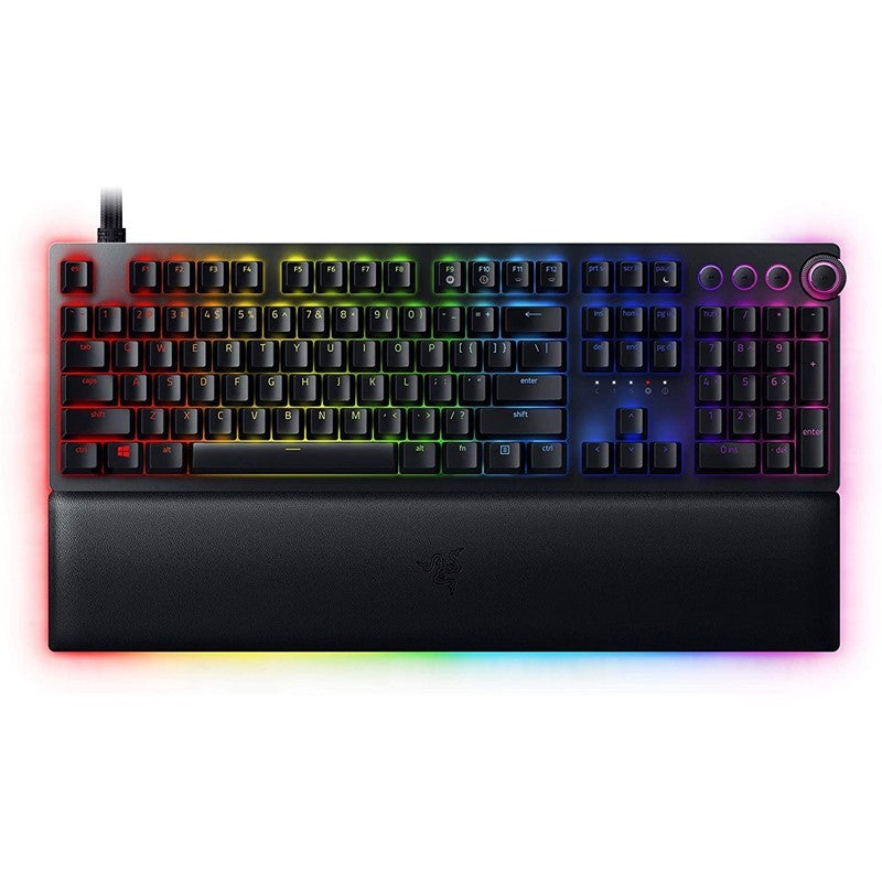 Razer Huntsman V2 Analog RGB Wired Gaming Keyboard with Analog Optical Switches (Purple) Black - (UK Layout)