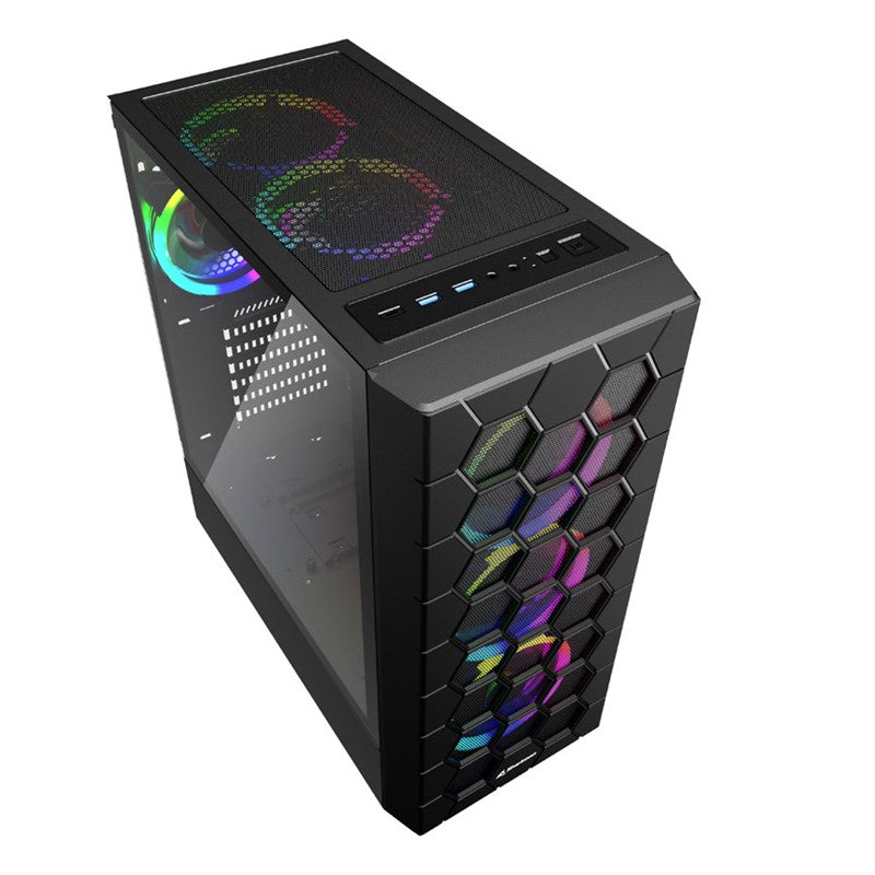 Sharkoon RGB HEX BK ATX Mid Tower Gaming Case - Black