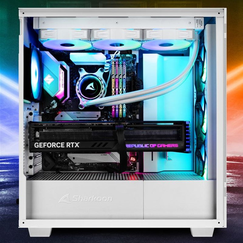 Sharkoon REBEL C50 RGB ATX Mid Tower Gaming Case – White
