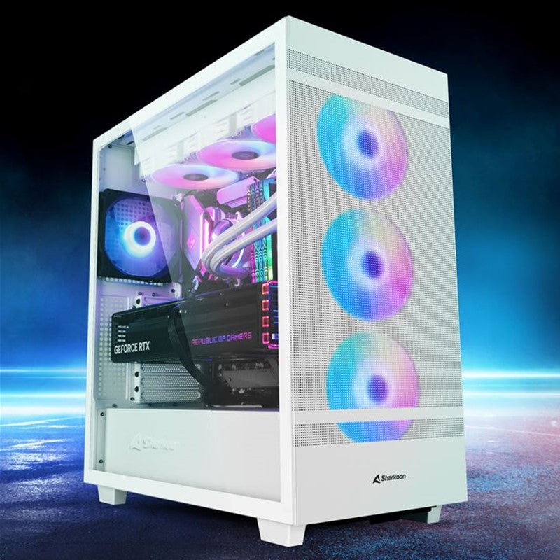 Sharkoon REBEL C50 RGB ATX Mid Tower Gaming Case – White