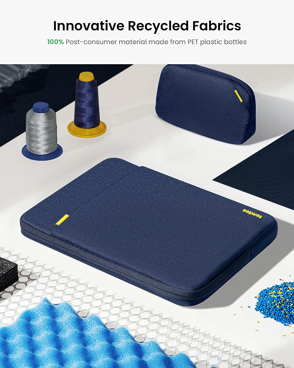Tomtoc Protective Laptop Sleeve Kit for 14-inch - Navy Blue