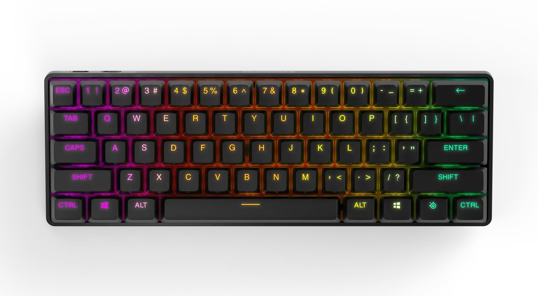 ستيل سيريس ابيكس برو لوحة مفاتيح الألعاب الميكانيكية اللاسلكية صغيرة – اضاءة ار جي بي – باللون الاسود