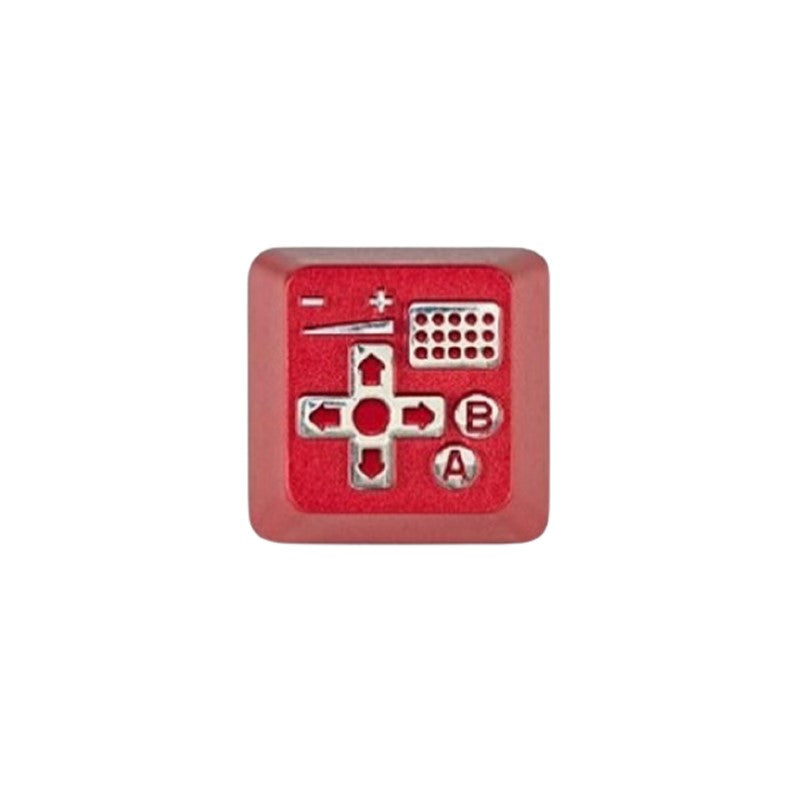 HolyOops Customized Retro Gamepad II Aluminium Cherry MX Keycap With CNC Engraving (1u Size) - Red