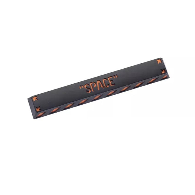 HolyOops Customized Metal Translucent SPACE Cherry MX Keycap With CNC Engraving (6.25u Size) - Black/Orange