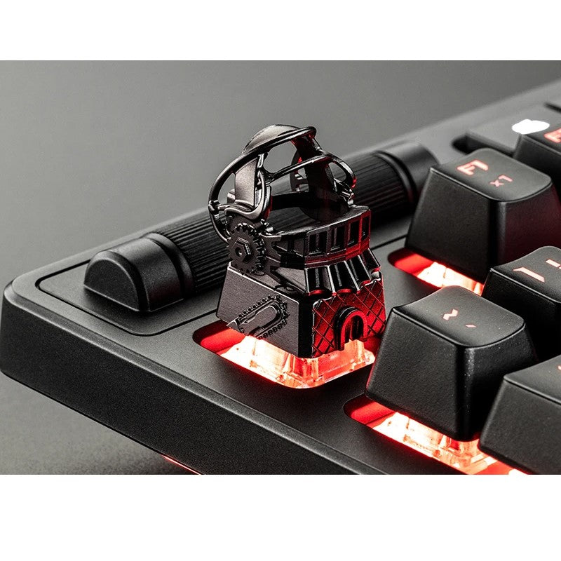 ZomoPlus Customized 3D INKED TORTURE Cherry MX Switches And Clones, Game And Movie Theme Metal Keycap With CNC Engraving (1u Size) - Black/Red