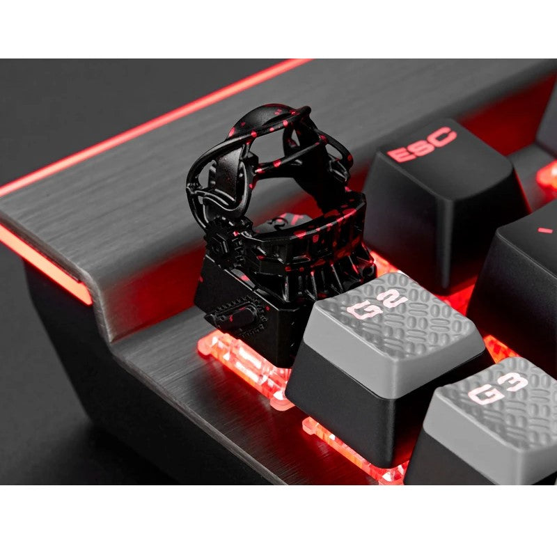 زوموبلس مفاتيح واستنساخات Cherry MX ثلاثية الأبعاد مخصصة، غطاء مفاتيح معدني بموضوع اللعبة والفيلم مع نقش CNC (حجم 1u) - أسود/أحمر