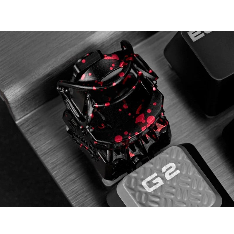 ZomoPlus Customized 3D INKED TORTURE Cherry MX Switches And Clones, Game And Movie Theme Metal Keycap With CNC Engraving (1u Size) - Black/Red