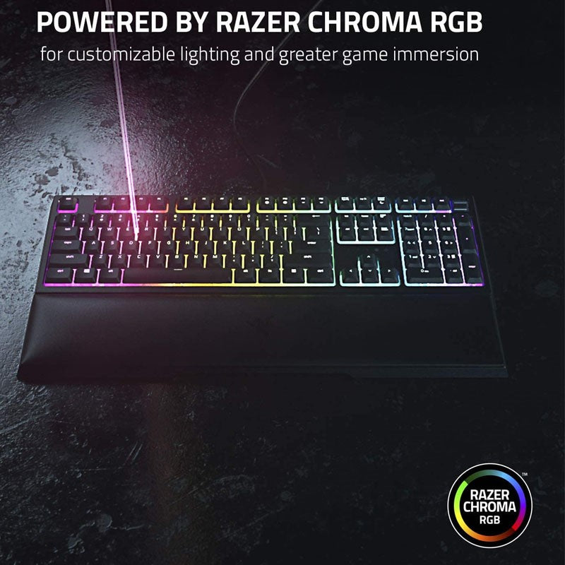 Razer Ornata V2 Hybrid Chroma RGB, Multi-Function Digital and Media Keys with Mecha-Membrane Technology, Gaming Keyboard - Black