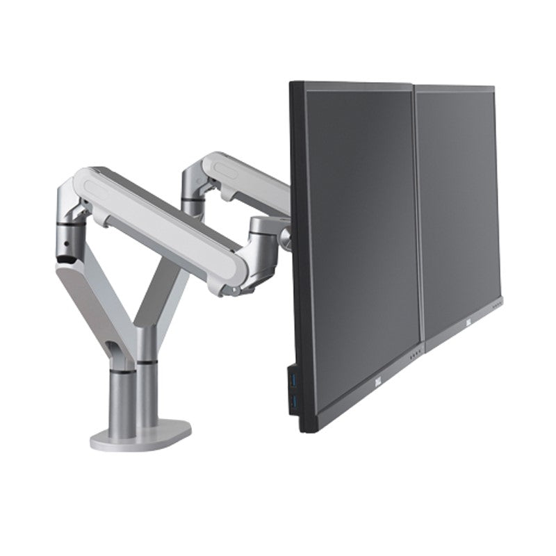 UPERGO OZ-2 Aluminum Gas Spring Dual Monitor Arm, Stand And Mount For Gaming And Office Use, For upto 27