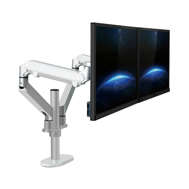 UPERGO OL-2Z Aluminum Gas Spring Dual Monitor Arm, Stand And Mount For Gaming And Office Use, For upto 32