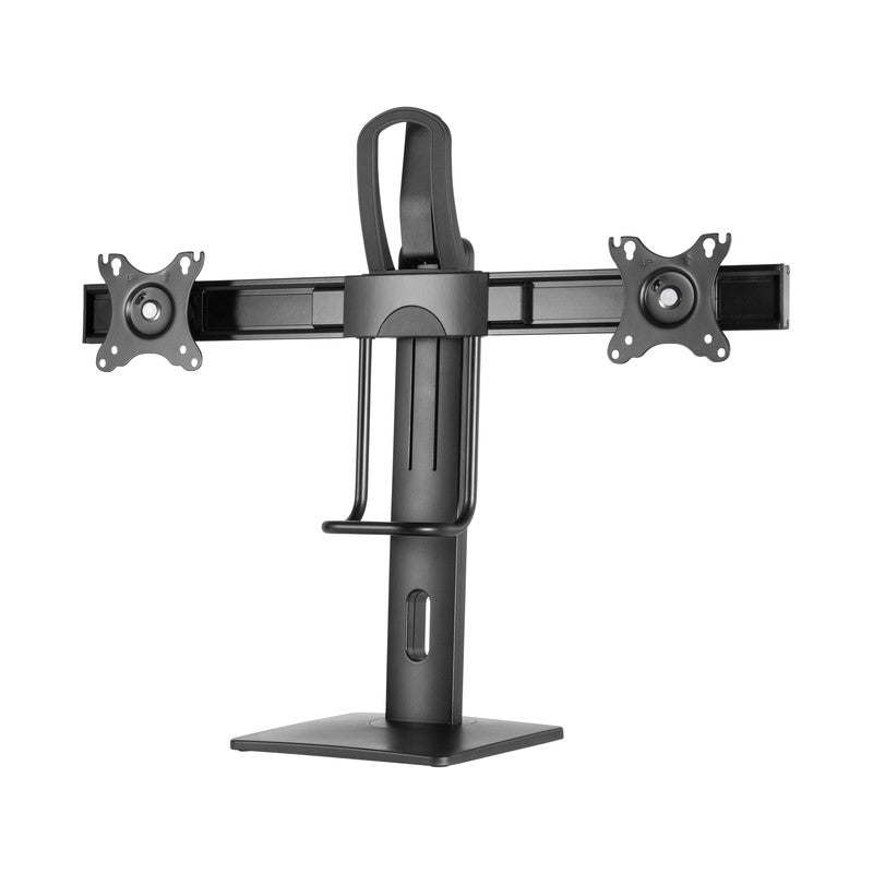 GAMEON Easy To Adjust Vertical Lift Dual Screens Monitor Arm, Stand And Mount - Black