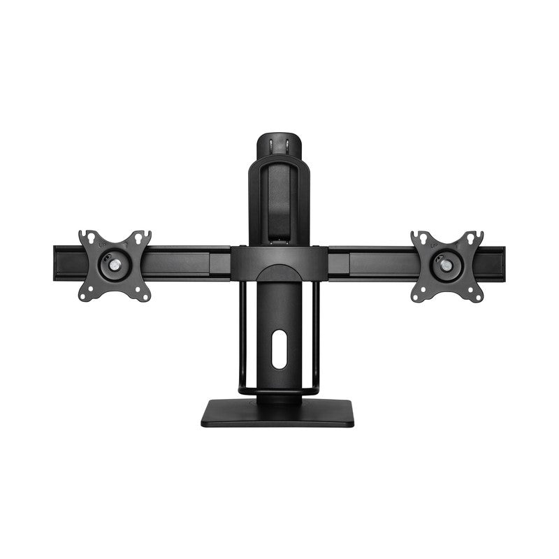 GAMEON Easy To Adjust Vertical Lift Dual Screens Monitor Arm, Stand And Mount - Black