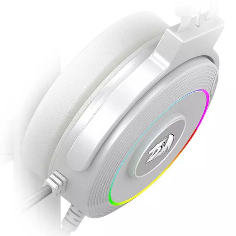 ريدراجون لاميا 2 سماعة الألعاب ، اضاءة ار جي بي ,بمنفذ USB مع حامل- الأبيض