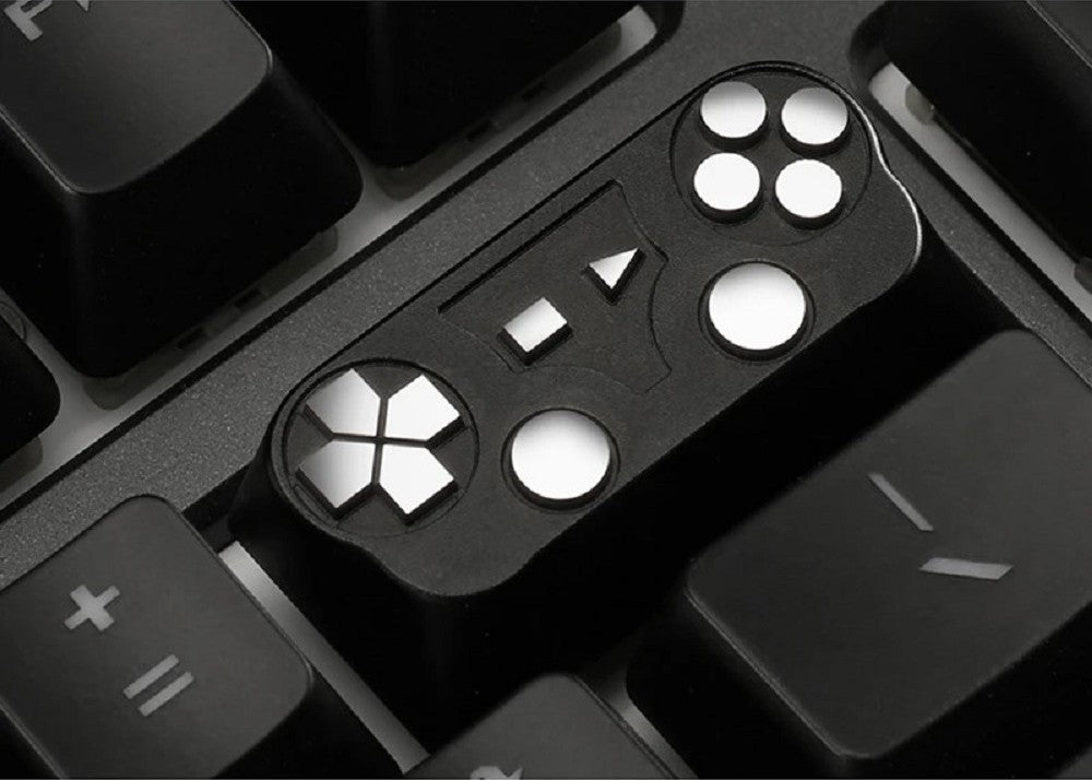 زوموبلس وحدة تحكم مخصص لالعاب تشيري مكس غطاء مفاتيح معدني للمفاتيح والمستنسخات، لعبة وفيلم مع نقش CNC (حجم 2u) - أسود/فضي
