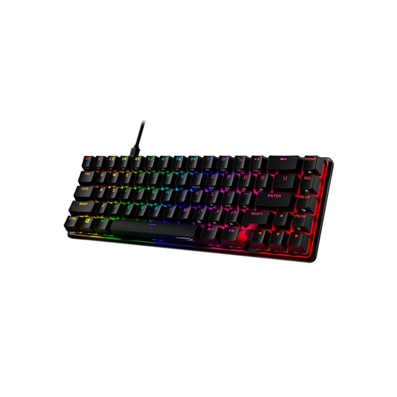 هايبر اكس اللوي أوريجينز 65، HX , لوحة مفاتيح الألعاب الميكانيكية السلكية باللون الأحمر RGB (تخطيط أمريكي) – أسود 