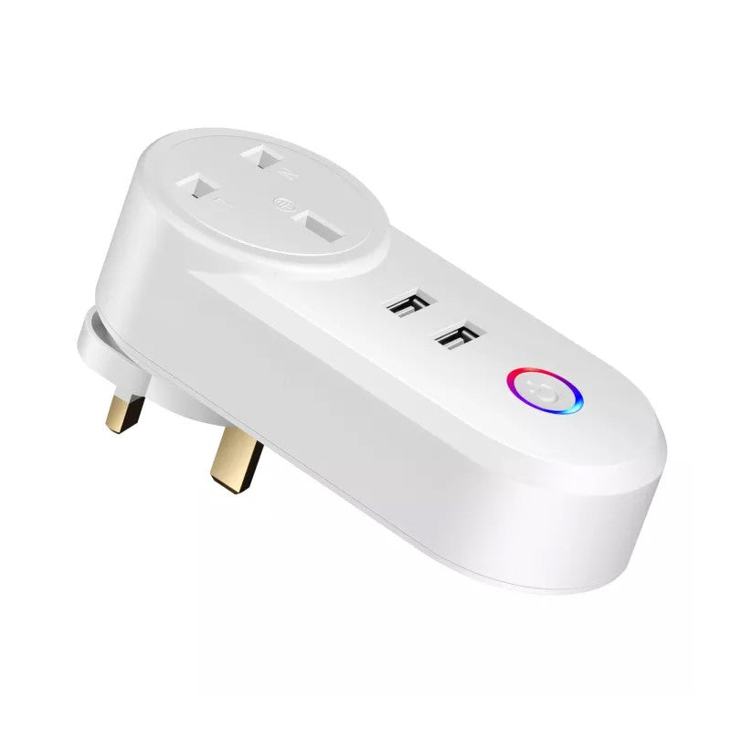 Smart WiFi (UK) Plug Socket With 2 USB Ports & App Control Works with Amazon Alexa, Google Home Assistant - White