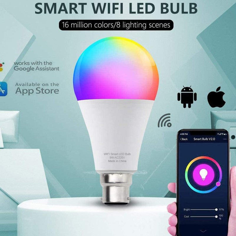 Smart WiFi 10W LED RGB Bulb A70 With App Control Works with Amazon Alexa, Google Home Assistant - White