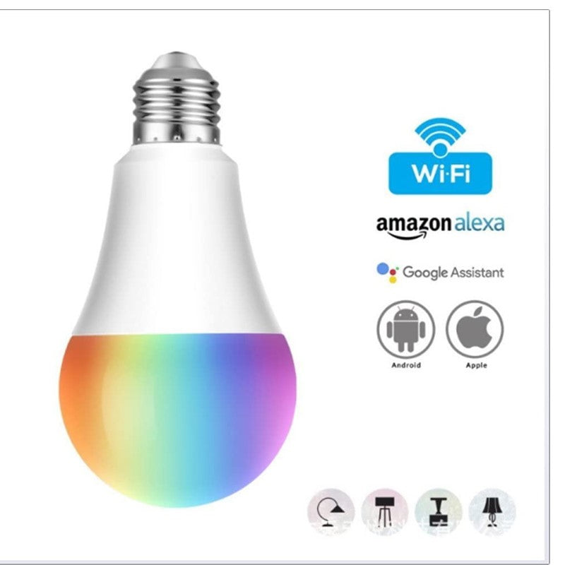 Smart WiFi 10W LED RGB Bulb A60 With App Control Works with Amazon Alexa, Google Home Assistant - White