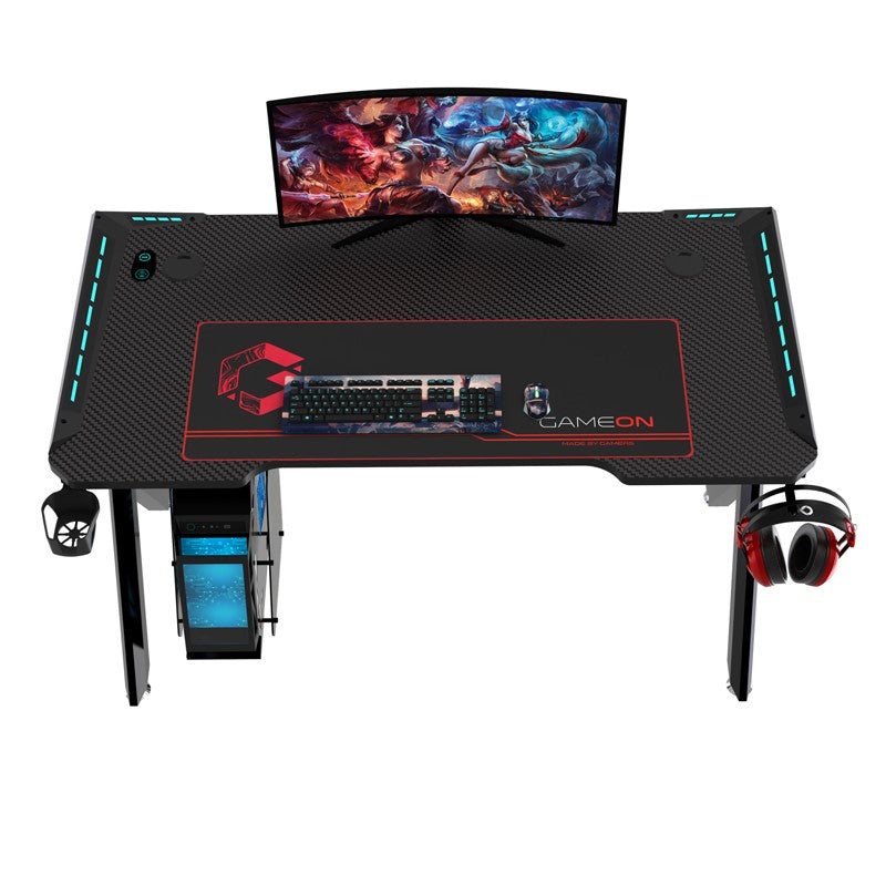 GAMEON Hawksbill Series RGB Flowing Light Gaming Desk - Black