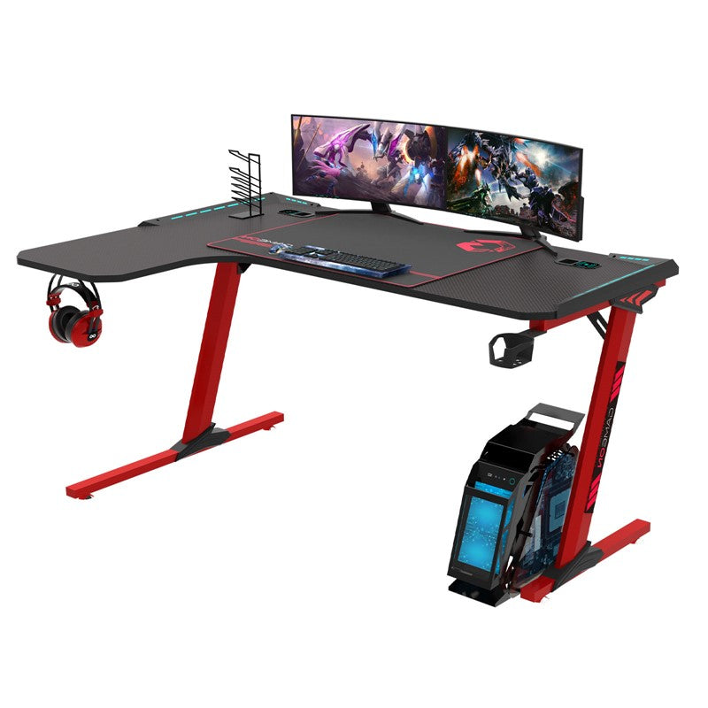 GAMEON Phantom XL-L Series L-Shaped RGB Flowing Light Gaming Desk - Black