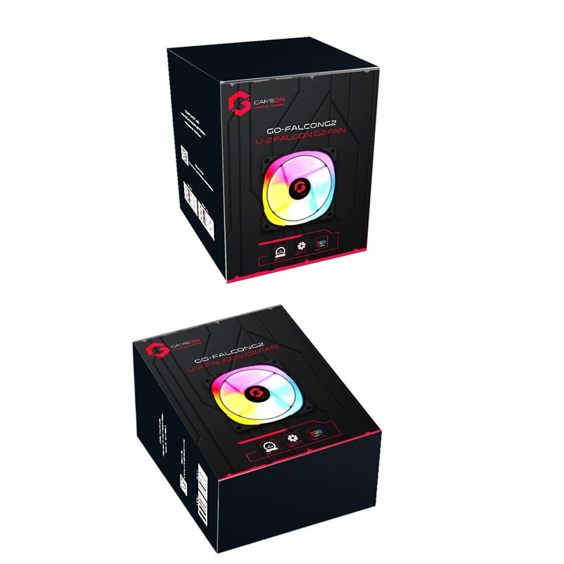 GAMEON U-2 Falcon G2 Case Fan - Black, 3 Pack (Fixed RGB with Molex 4 PIN Connection)