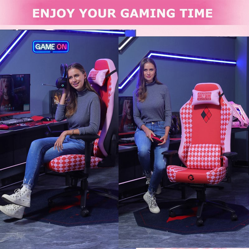 GAMEON Licensed Gaming Chair With Adjustable 4D Armrest & Metal Base - Harly Quinn