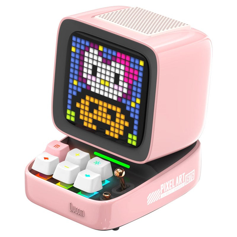 Divoom Ditoo-Pro Retro Pixel Art Bluetooth Speaker with RGB Mechanical Keyboard - Pink