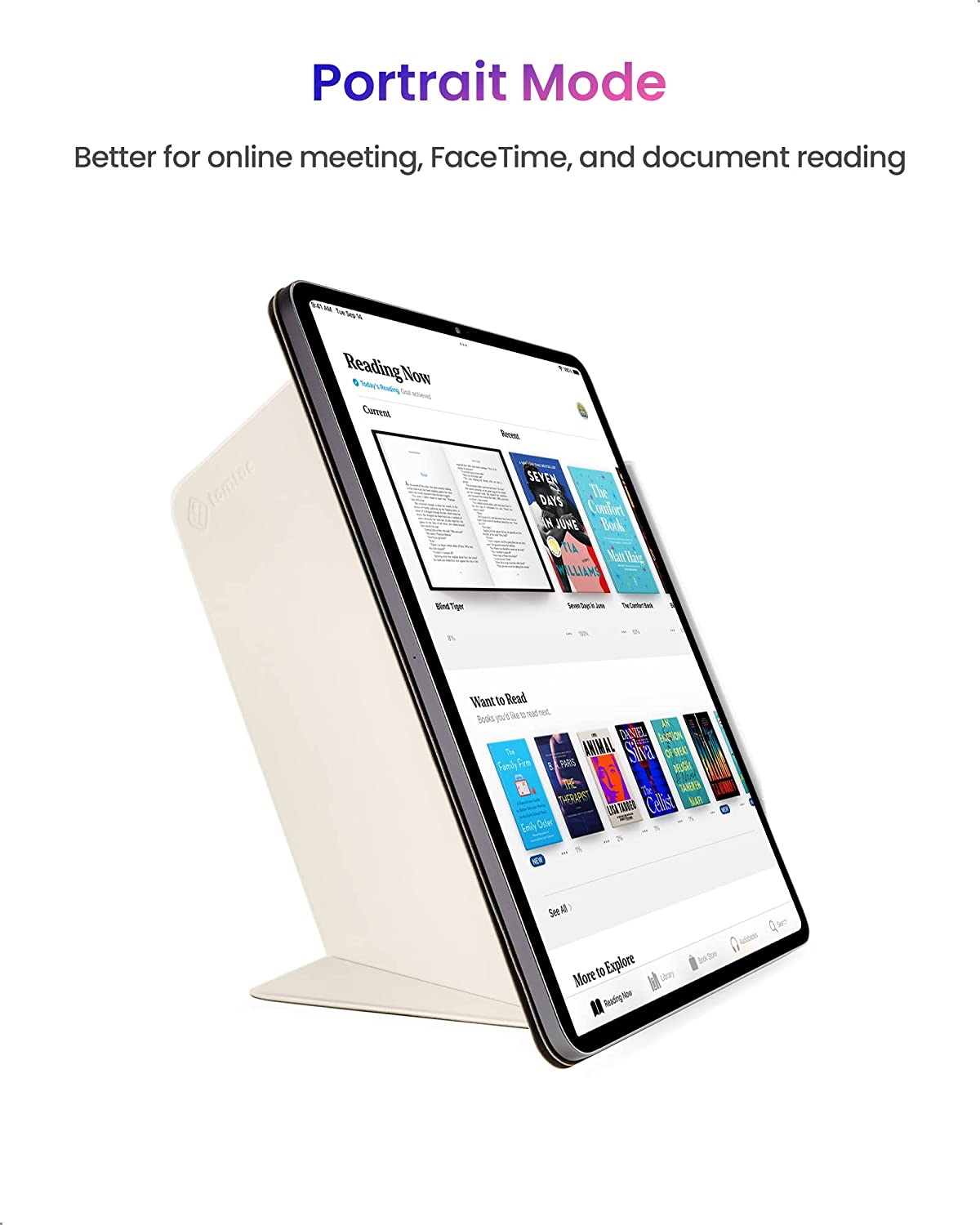 Tomtoc Inspire-B02 iPad 4-Mode Folio 12.9 inch - Ivory White