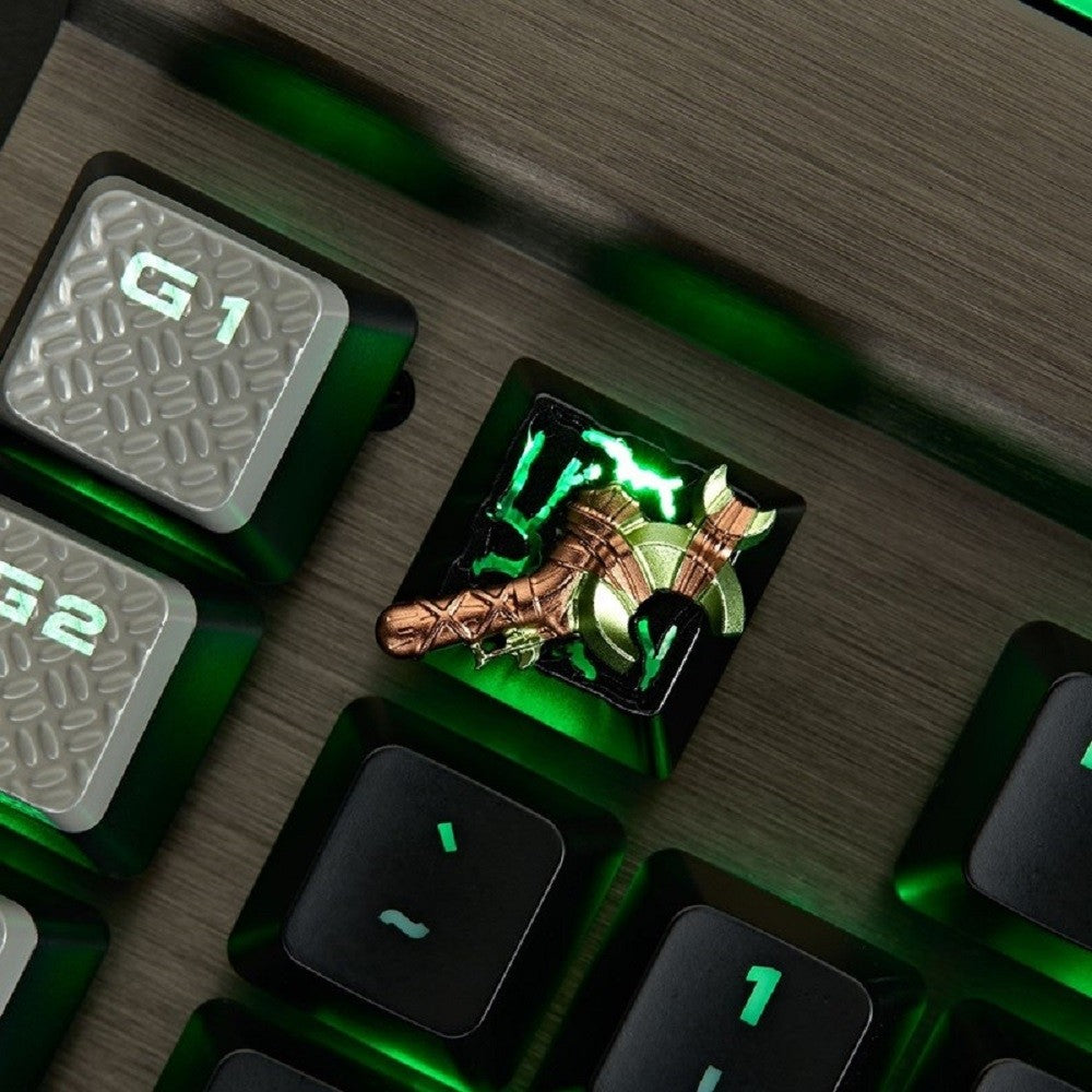 ZomoPlus Customized 3D FORCE STAFF Cherry MX Switches And Clones, DOTA2 Theme Metal Keycap With CNC Engraving (1u Size)
