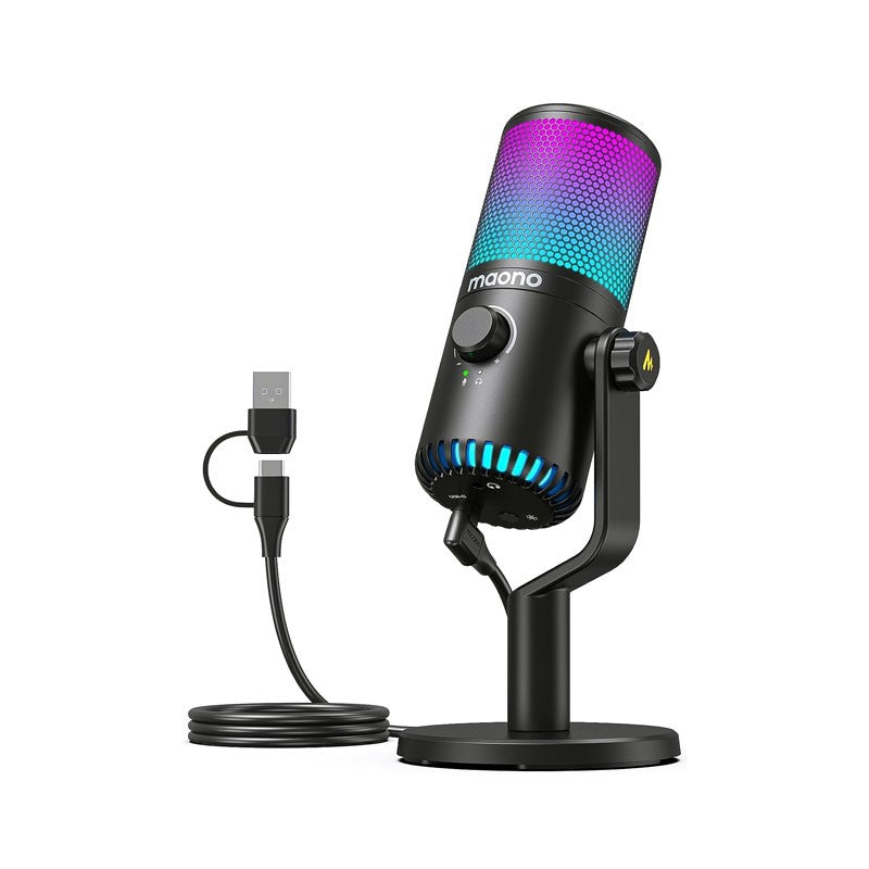 Maonocaster DM30 RGB Gaming Microphone for PC, USB Programmable - Black