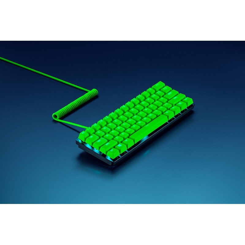 ريزر بي بي تي- أغطية المفاتيح + مجموعة ترقية الكابلات الملفوفة للوحة مفاتيح الألعاب الميكانيكية - اخضر