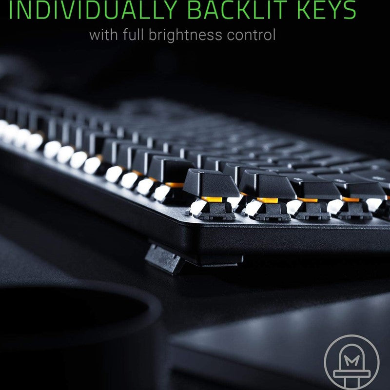 ريزر بلاك ويدو لايت - لوحة مفاتيح ميكانيكية للألعاب صامتة وملموسة - مفتاح برتقالي -اسود