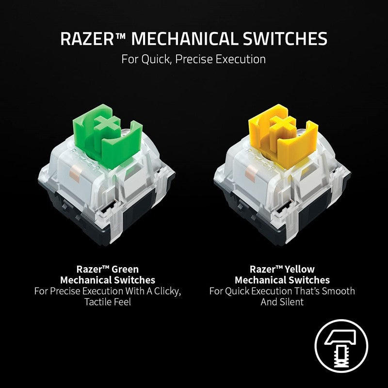 Razer BlackWidow V3 Mini HyperSpeed Wireless Gaming Keyboard, Tactile & Clicky, Green Switch