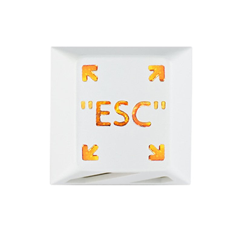 HolyOops Customized Metal Translucent ESC Cherry MX Keycap With CNC Engraving (1u Size) - White/Orange