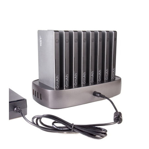 WST 8 in 1 Power Bank Docking Station (8 x 8,000 mAh) with Built-in Cable (Lightning/Micro USB/Type C) - 18 Months Warranty