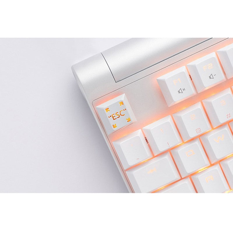 HolyOops Customized Metal Translucent ESC Cherry MX Keycap With CNC Engraving (1u Size) - White/Orange